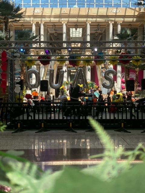 Stage from the back with OUAS balloons