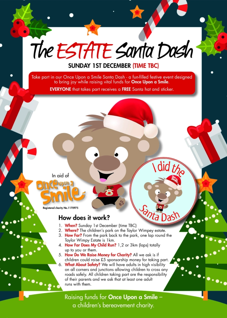 Santa Dash poster with information on how to sign up.