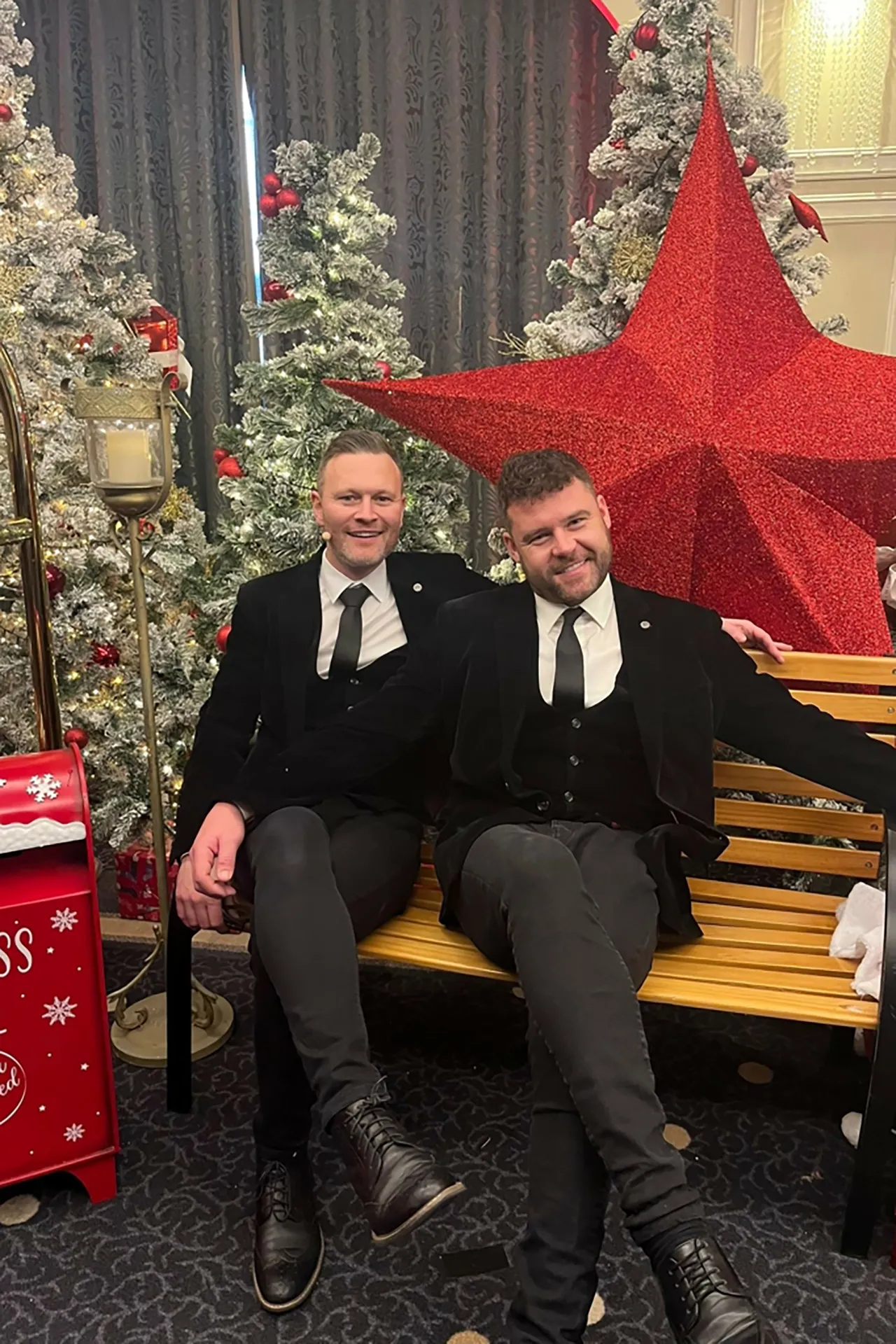 Danny Miller and Daniel Jillings at Christmas grand ball